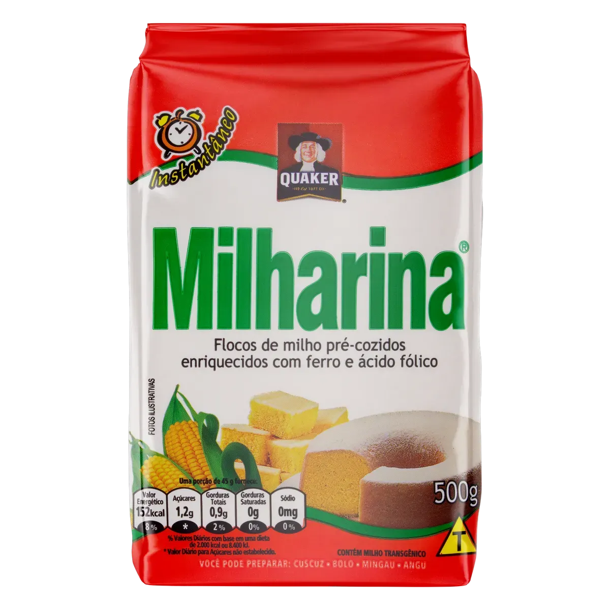Flocos De Milho Pré-Cozido Quaker Milharina 500g